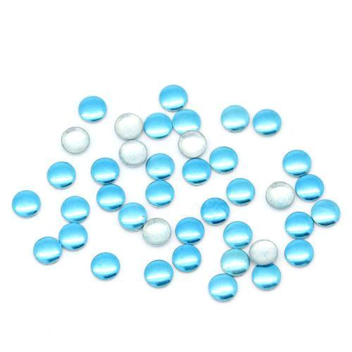 Nail Art Studs, Metal, Round, Blue, 2mm - BEADED CREATIONS