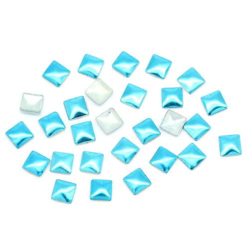 Nail Art Studs, Metal, Square, Blue, 2mm - BEADED CREATIONS