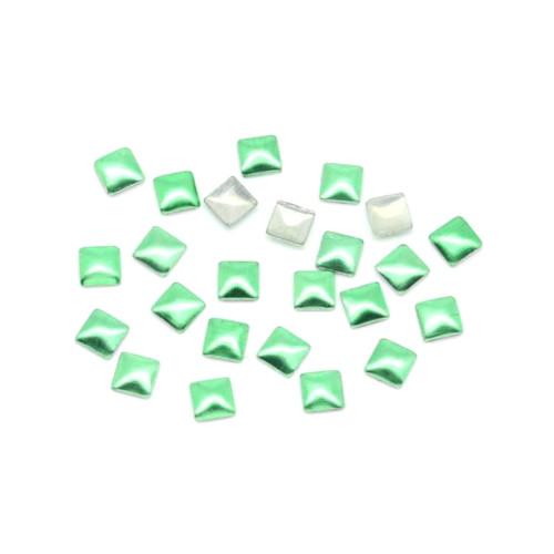 Nail Art Studs, Metal, Square, Green, 2mm - BEADED CREATIONS