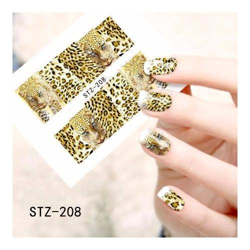 Nail Art Water Transfers Decals, Leopard, Animal Print. STZ-208 - BEADED CREATIONS