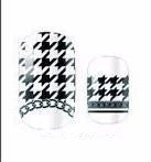 Nail Art Wraps, Black, White, Houndstooth