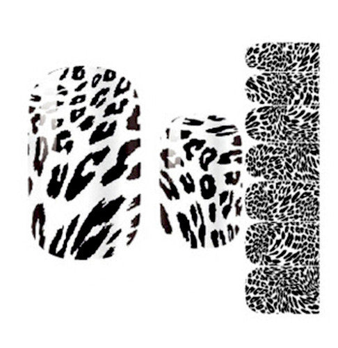 Nail Art Wraps, Black, White, Leopard Print - BEADED CREATIONS