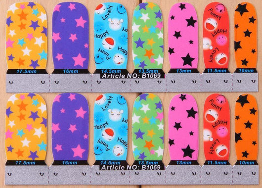 Nail Art Wraps, Multicolored, Stars - BEADED CREATIONS