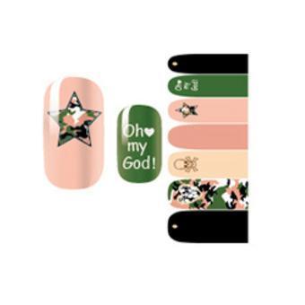 Nail Art Wraps, Pink, Green, Black, Camouflage, Words - BEADED CREATIONS