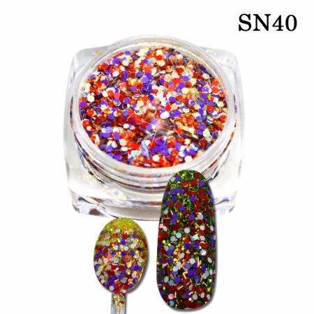 Nail Art, 3D Nail Glitter, Mixed Colors, Purple, White, Red - BEADED CREATIONS