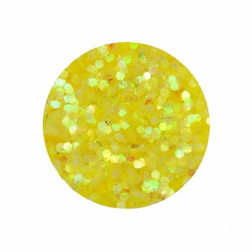 Nail Art, Glitter, Holographic, Large Hexagon, Yellow - BEADED CREATIONS