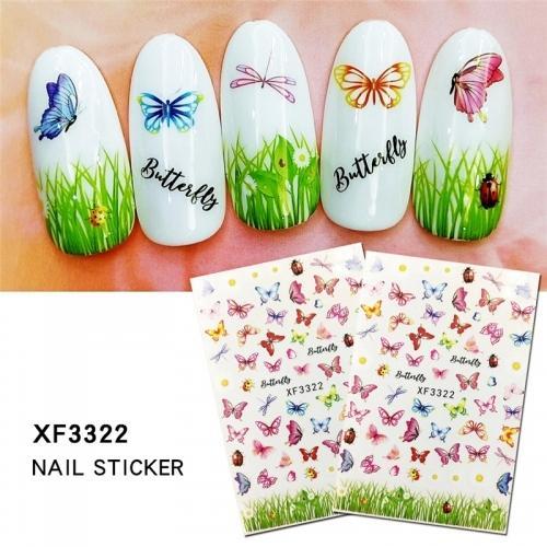 Nail Art, Nail Stickers, Butterflies, Dragonflies, Ladybugs, XF3322 - BEADED CREATIONS