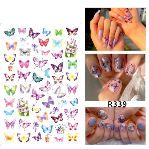 Nail Art, Nail Stickers, Butterflies, Flowers, 339 - BEADED CREATIONS