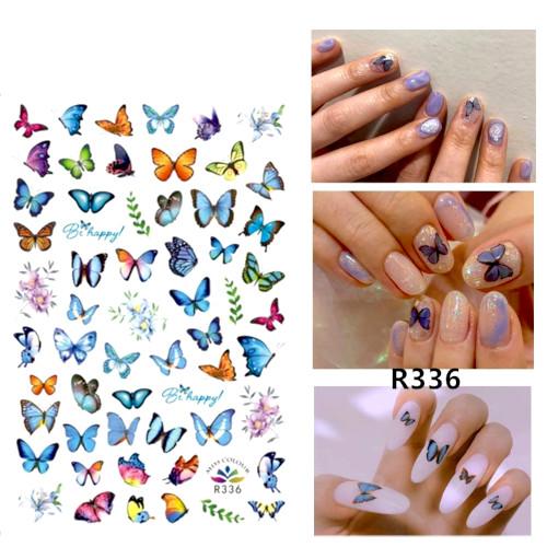 Nail Art, Nail Stickers, Butterflies, Flowers, Leaves, 336 - BEADED CREATIONS