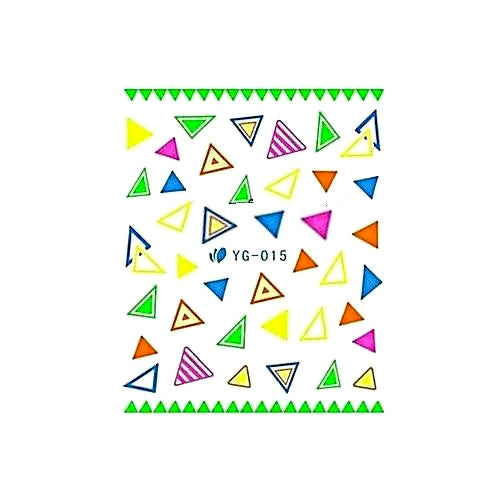 Nail Art, Neon, Water Transfer Decals, Triangles, Multicolored. YG-015 - BEADED CREATIONS