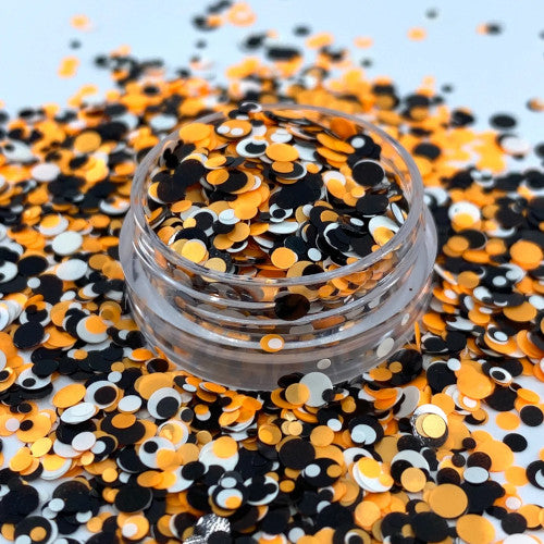 Nail Art, Round, Nail Art Confetti Glitter, Orange, Black, White - BEADED CREATIONS