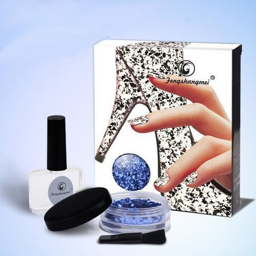 Nail Art, Sequin Decoration Kit, Blue - BEADED CREATIONS