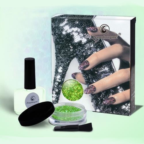 Nail Art, Sequin Decoration Kit, Green - BEADED CREATIONS