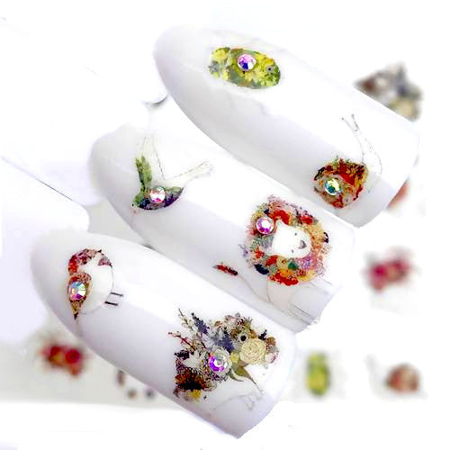 Nail Art, Sliders, Water Transfer, Decals, Animals, Multicolored, 3102 - BEADED CREATIONS