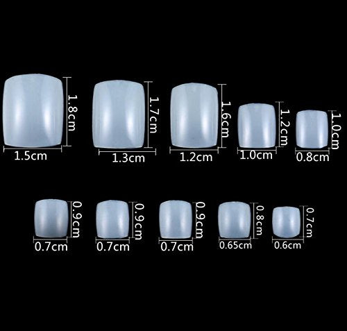 Nail Tips, Full Cover, Toe Nail Tips, 10 Sizes - BEADED CREATIONS