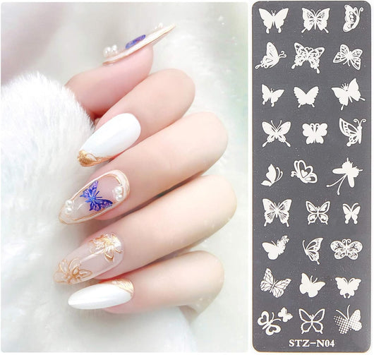 Nail Art Stamping Plates, Butterflies - BEADED CREATIONS