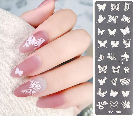 Nail Art Stamping Plates, Butterflies - BEADED CREATIONS