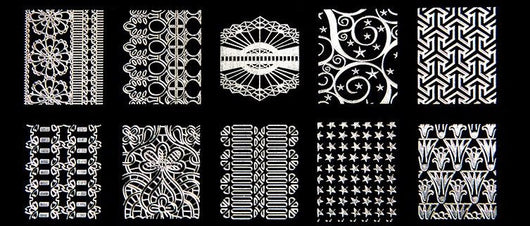 Nail Art Stamping Plates, Lace, Stars - BEADED CREATIONS