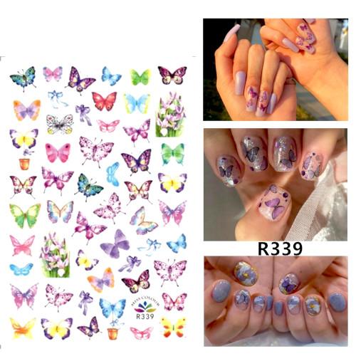 Nail Art Stickers, Butterflies, Flowers - 339 - BEADED CREATIONS