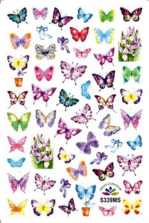 Nail Art Stickers, Butterflies, Flowers, Bows, R339 - BEADED CREATIONS