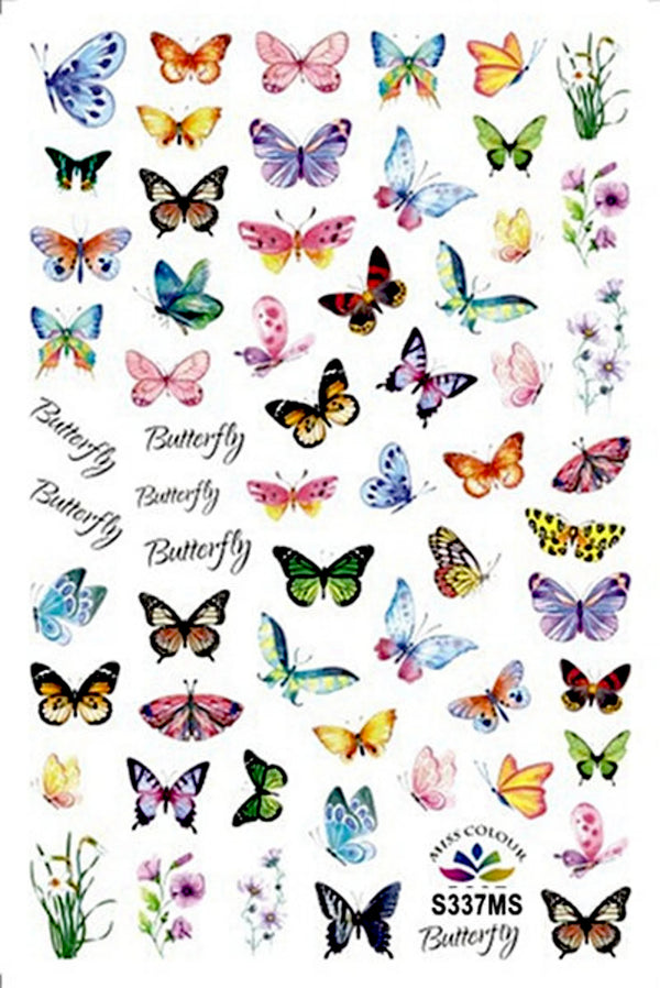 Nail Art Stickers, Butterflies, Flowers, R337 - BEADED CREATIONS