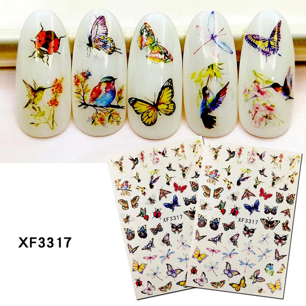 Nail Art Stickers, Butterflies, Insects, Birds, XF3317 - BEADED CREATIONS