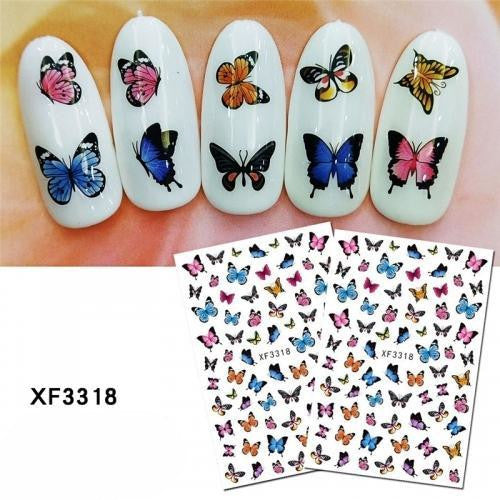 Nail Art Stickers, Butterflies, XF3318 - BEADED CREATIONS