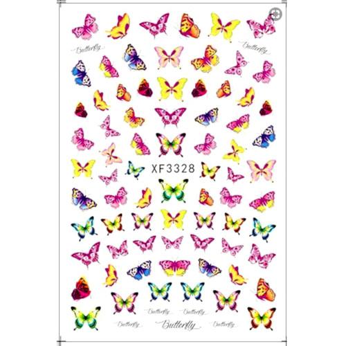 Nail Art Stickers, Butterfly - XF3328 - BEADED CREATIONS