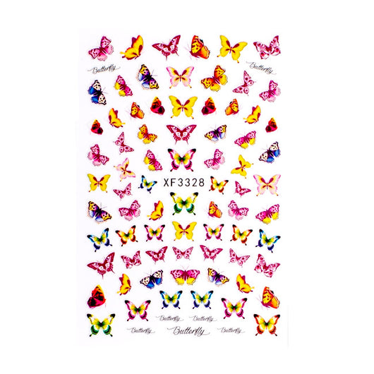 Nail Art Stickers, Butterfly, Multicolor, XF3328 - BEADED CREATIONS