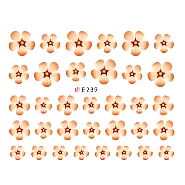 Nail Art Stickers, Floral, Apricot Orange, E289 - BEADED CREATIONS
