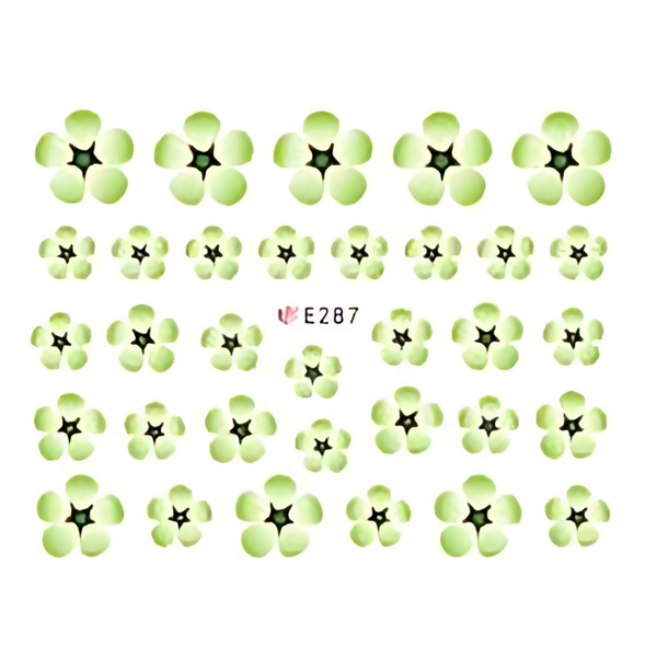 Nail Art Stickers, Floral, Green, E287 - BEADED CREATIONS