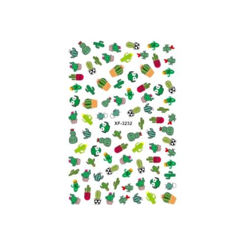 Nail Art Stickers, Green, Cactus - 3232 - BEADED CREATIONS