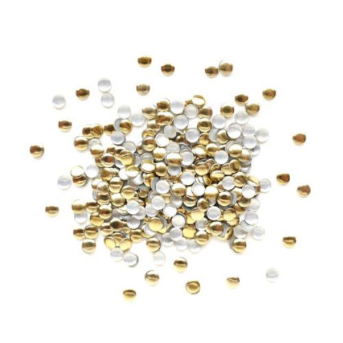 Nail Art Studs, Metal, Round, Gold, 3mm - BEADED CREATIONS