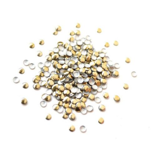 Nail Art Studs, Metal, Round, Gold, 5mm - BEADED CREATIONS