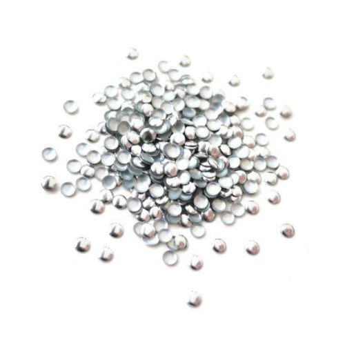 Nail Art Studs, Metal, Round, Silver, 3mm - BEADED CREATIONS