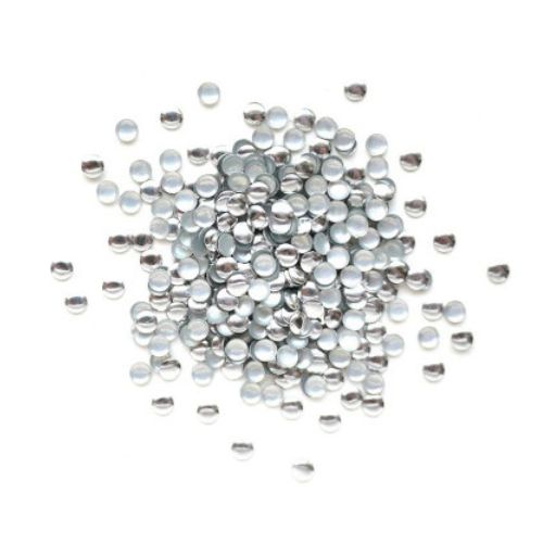 Nail Art Studs, Metal, Round, Silver, 3mm - BEADED CREATIONS