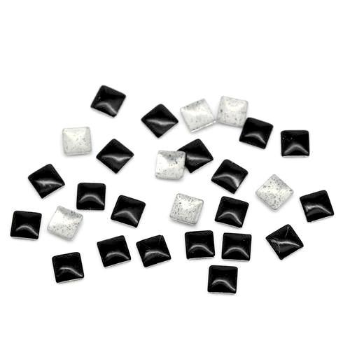 Nail Art Studs, Metal, Square, Black, 2mm - BEADED CREATIONS