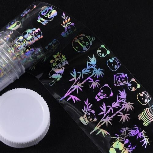 Nail Art Transfer Foils, Holographic, Panda Theme - BEADED CREATIONS