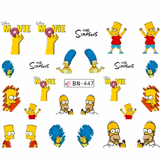 Nail Art Water Decals, The Simpsons, Multicolor, BN-447 - BEADED CREATIONS