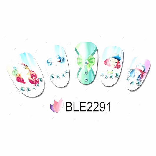 Nail Art Water Transfer Decals, Vintage, Women, Multicolor, BLE-2291 - BEADED CREATIONS