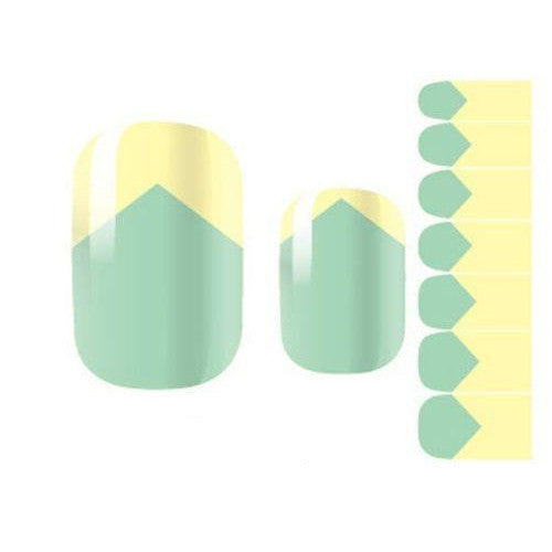 Nail Wraps, Geometric, Pastel Yellow, Mint Green - BEADED CREATIONS