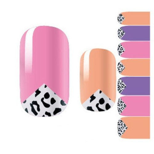 Nail Wraps, Pink, Peach, Purple, Leopard Print - BEADED CREATIONS