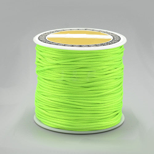Nylon Cord, Rattail, Satin Cord, Lawn Green, 2.5mm - BEADED CREATIONS