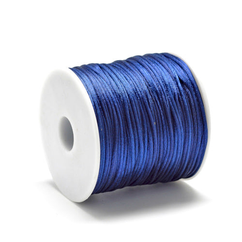 Nylon Cord, Rattail, Satin Cord, Midnight Blue, 2.5mm - BEADED CREATIONS