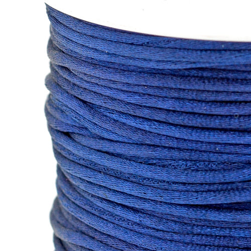 Nylon Cord, Rattail, Satin Cord, Midnight Blue, 2.5mm - BEADED CREATIONS