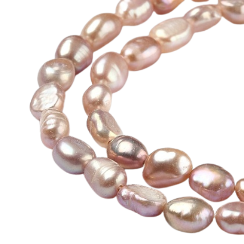 Pearl Beads, Natural, Freshwater, Cultured, Rice, Thistle, 6.5-8x5-5.5mm - BEADED CREATIONS