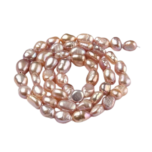 Pearl Beads, Natural, Freshwater, Cultured, Rice, Thistle, 6.5-8x5-5.5mm - BEADED CREATIONS