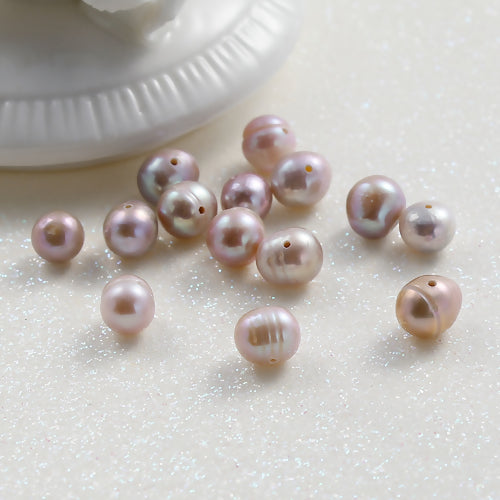 Pearl Beads, Natural, Freshwater, Cultured, Round, Mauve, 8-9mm - BEADED CREATIONS