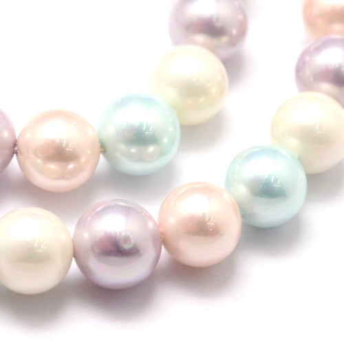 Pearl Beads, Shell Pearl Beads, Grade A, Round, Pastel Mix, 8mm - BEADED CREATIONS