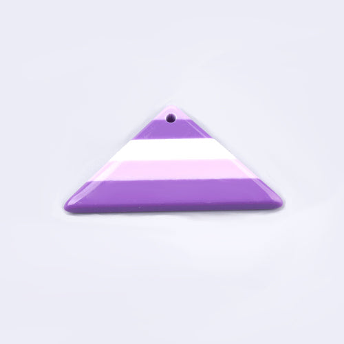 Pendants, Acetate, Triangle, Purple, Striped, Focal, 24mm - BEADED CREATIONS